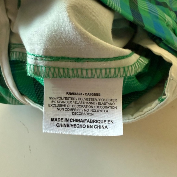 NIKE Golf Dri-Fit Core Vibrant Green Plaid Casual Golf Shorts Mens 36 x 11" Seam - Picture 4 of 8